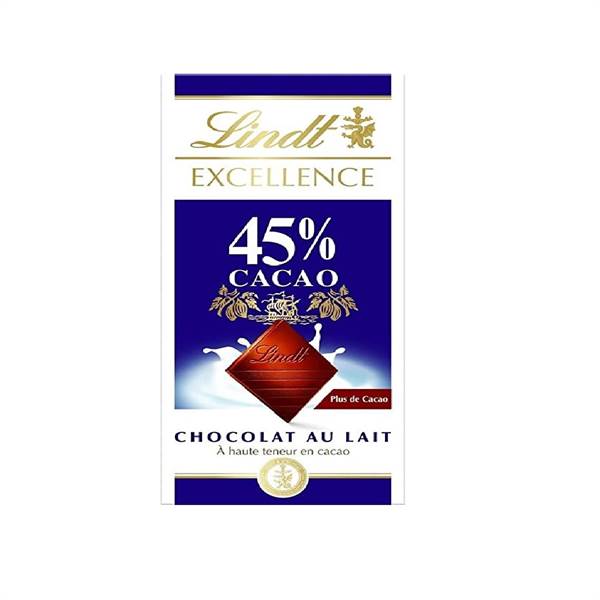 Lindt Excellence 45 Percent Cocoa Milk Chocolate Bar Imported